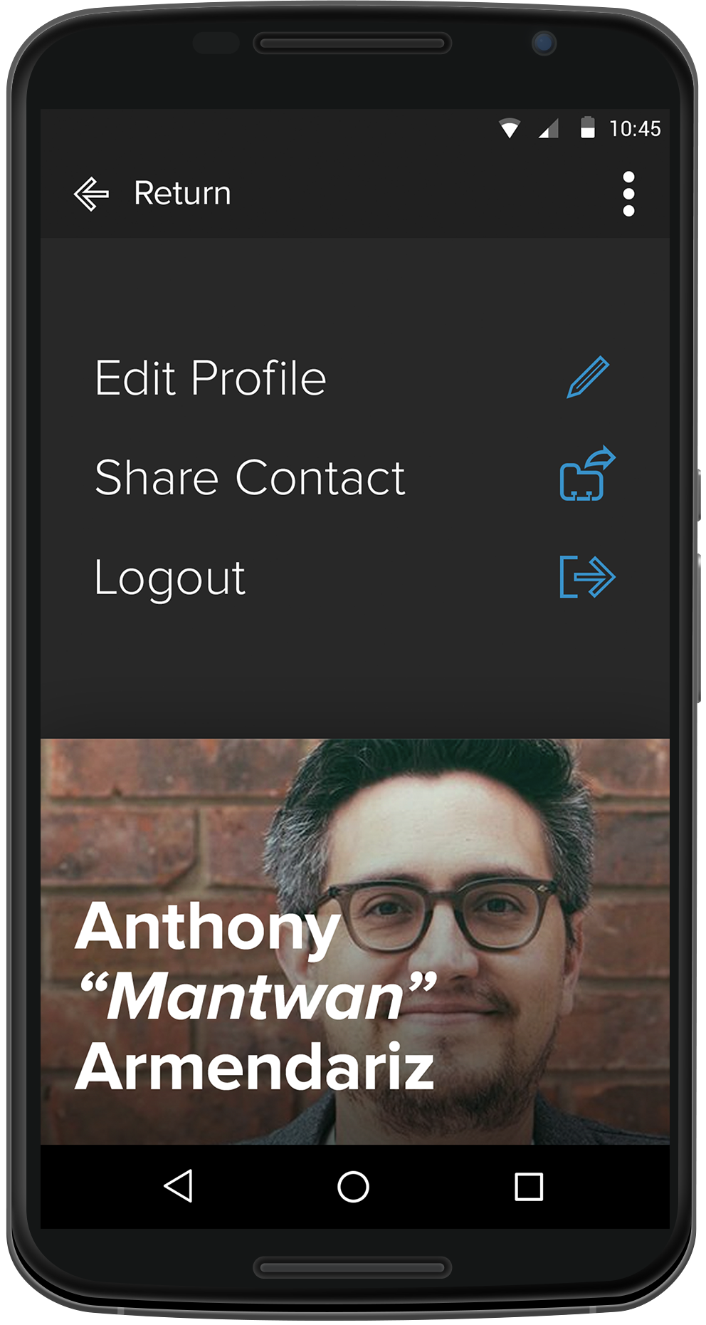 Profile Overflow Menu