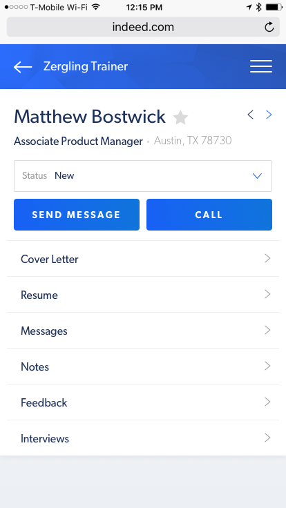 Candidate Details - Mobile