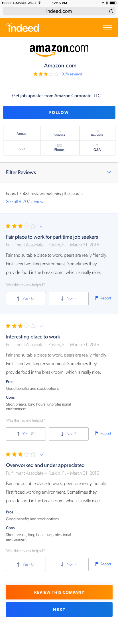 Company Review - Mobile without Banner (Amazon)