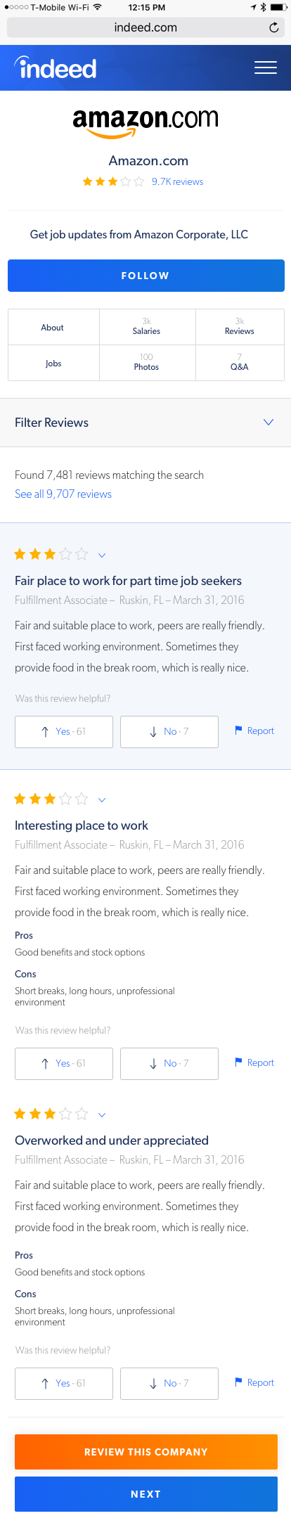 Company Review - Mobile without Banner