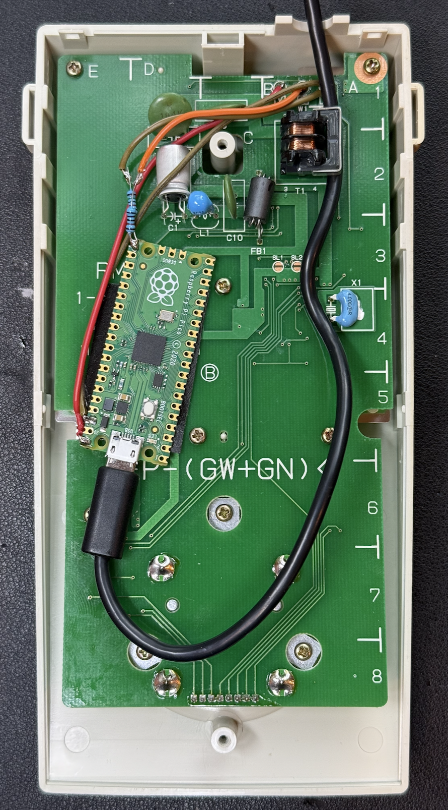 Pico mounted inside the remote shell